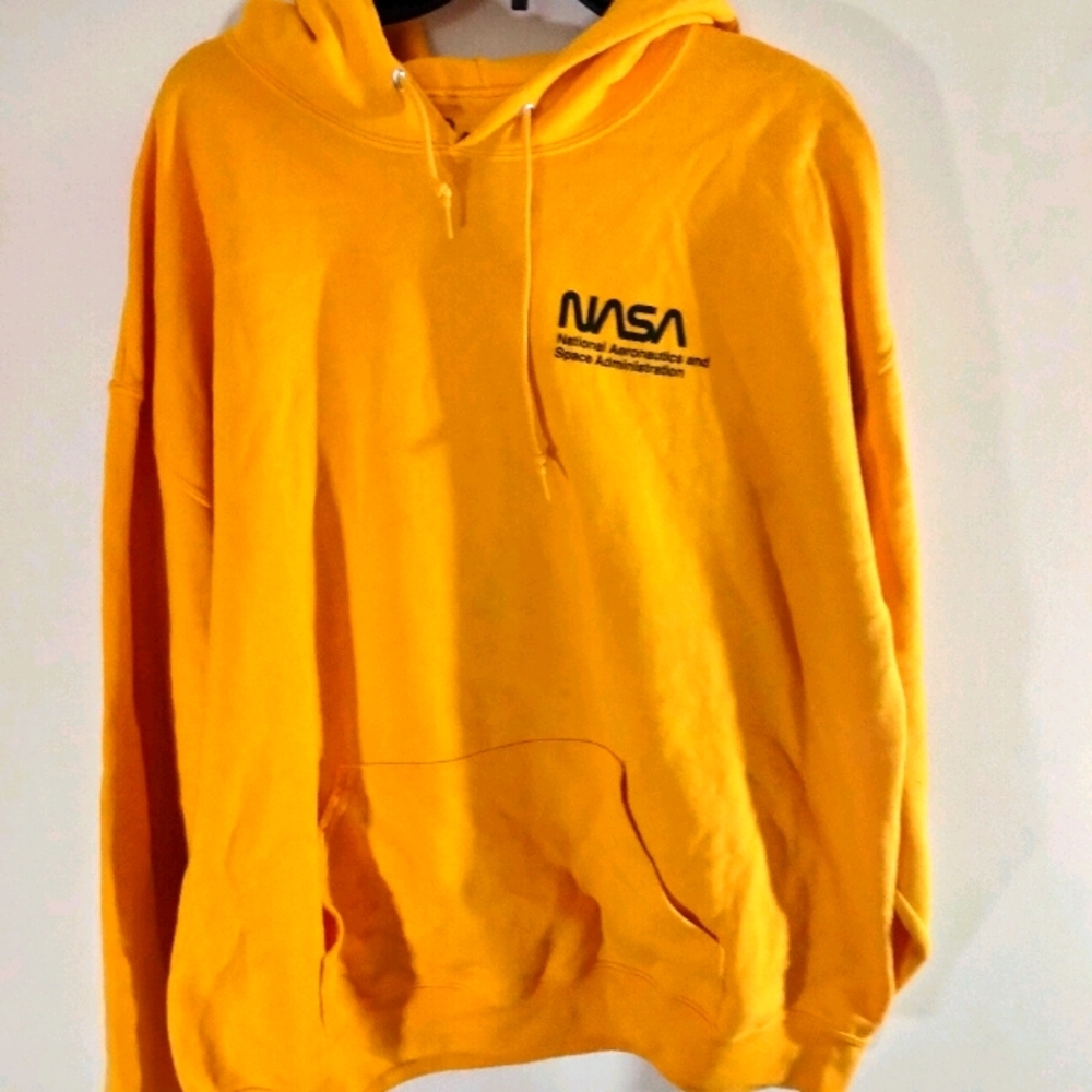 Yellow NASA print hoodie